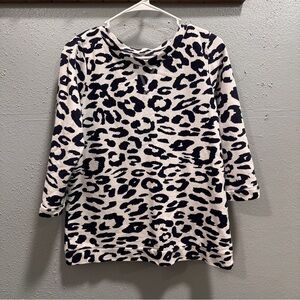M&S Collection Blue and White‎ Animal Print Top